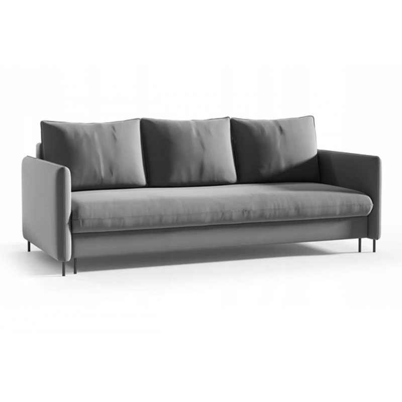 Sofa BELIS mit Bettkasten und Schlaffunktion - Grau