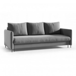 Sofa BELIS mit Bettkasten und Schlaffunktion - Grau 1/9