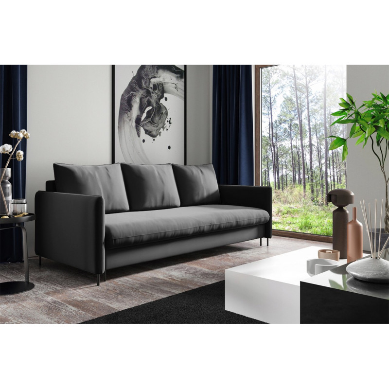 Sofa BELIS mit Bettkasten und Schlaffunktion - Grau 3/9