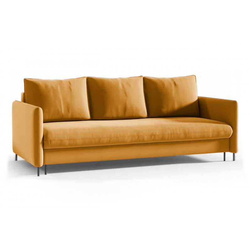 Sofa BELIS mit Bettkasten und Schlaffunktion - Gelb