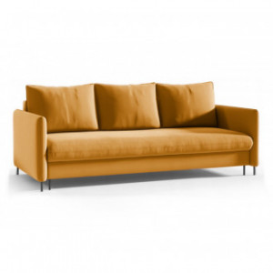 Sofa BELIS mit Bettkasten und Schlaffunktion - Gelb 1/9