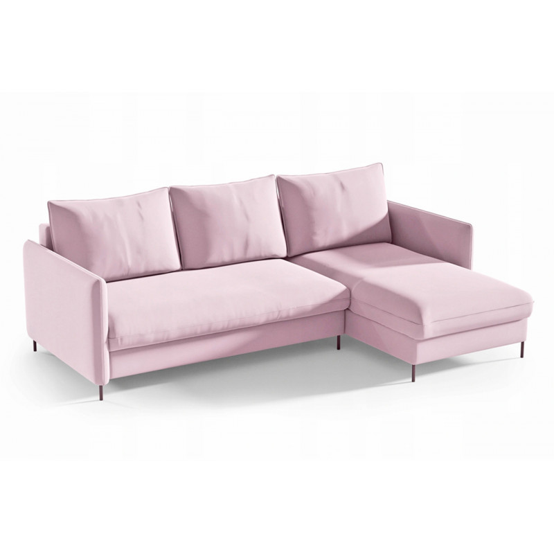 Ecksofa BELIS Rechts
mit Bettkasten und Schlaffunktion - Rosa