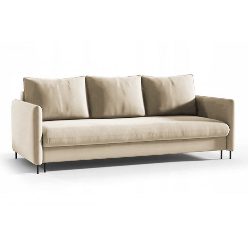 Sofa BELIS mit Bettkasten und Schlaffunktion -Beige / R21 1/9