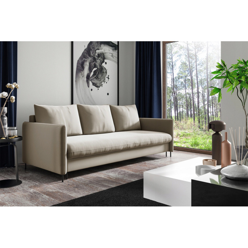 Sofa BELIS mit Bettkasten und Schlaffunktion -Dunkelbeige 3/9