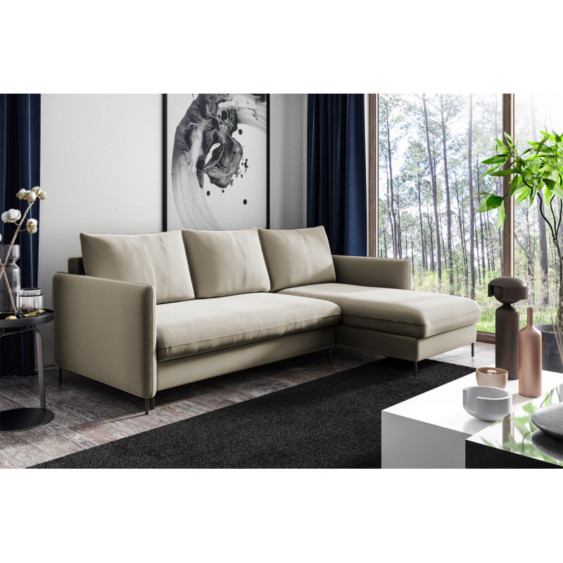 Ecksofa BELIS Rechts 
 mit Bettkasten und Schlaffunktion - Dunkelbeige 2/9