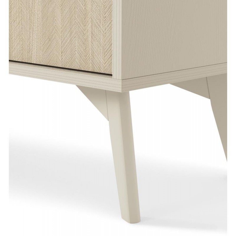 Nachttisch mit Goldgriffe FIRR Sandbeige + Herringbone skandi 5/9