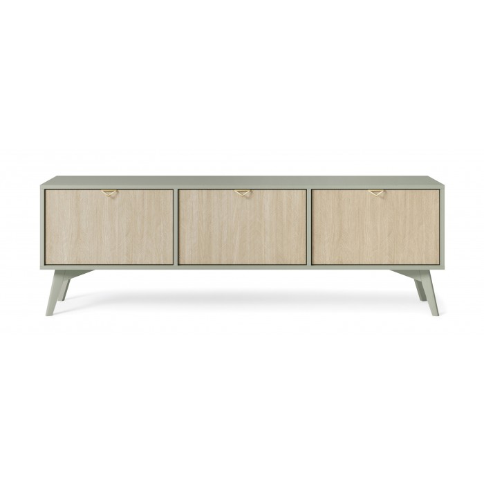 TV-Schrank TV-Tisch FIRR 158 cm Eukalyptus + Herringbone skandi