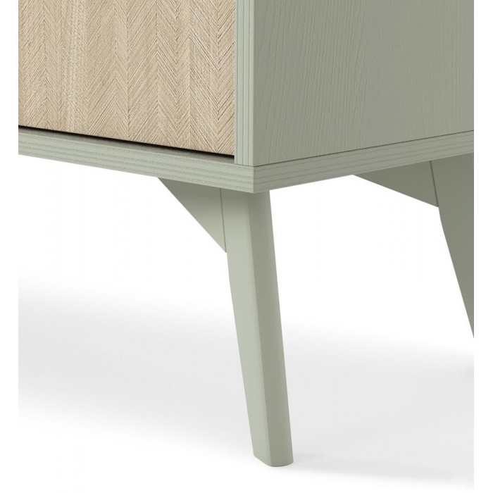 TV-Schrank TV-Tisch FIRR 158 cm Eukalyptus + Herringbone skandi