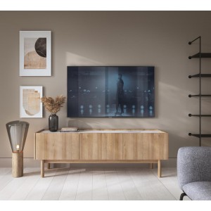 RTV-Schrank TV-Tisch 144 cm BOHO -Riviera Eiche + Bianco Marmor 3/9