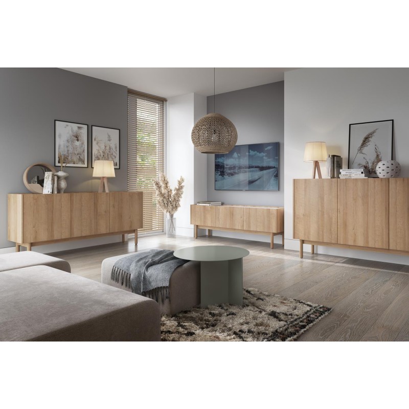 Kommode BOHO - Riviera Eiche + Bianco Marmor 4/9