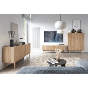 Große Kommode BOHO - Riviera Eiche + Bianco Marmor 5/9
