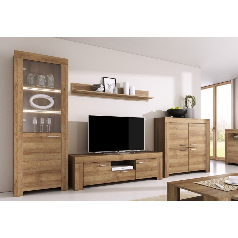 RTV-Schrank TV-Tisch mit Regal und Schublade SKY – Riviera Eiche 4/9