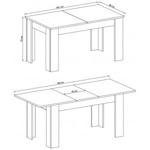 Tisch Esstisch aus Holz SKY - Riviera Eiche 2/9