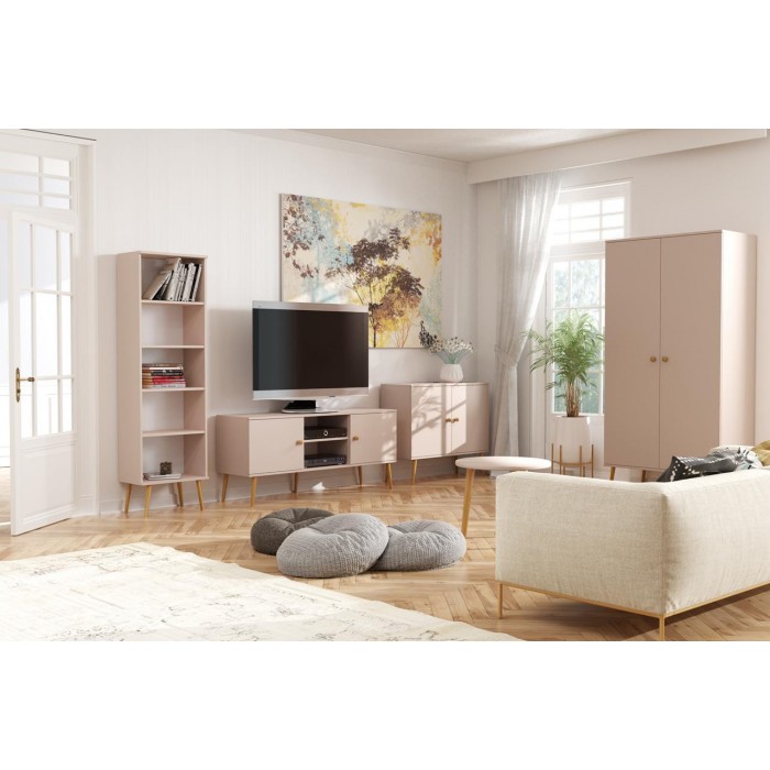 Couchtisch 60 x 49 cm Beistelltisch Tisch Rund tisch IKON - Beige Macchiato