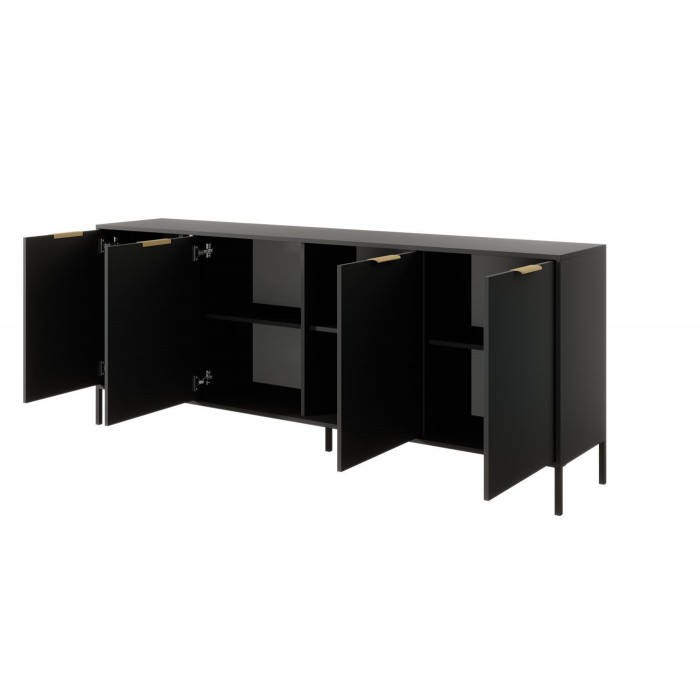 Kommode Sideboard 4 Türen Goldene Griffe - LARS...