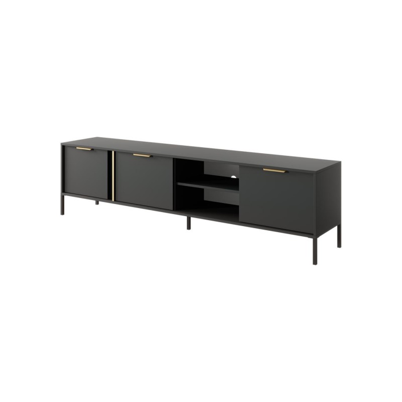 TV-Schrank Industrial Fernsehtisch TV Lowboard - LARS Schwarz Anthrazit