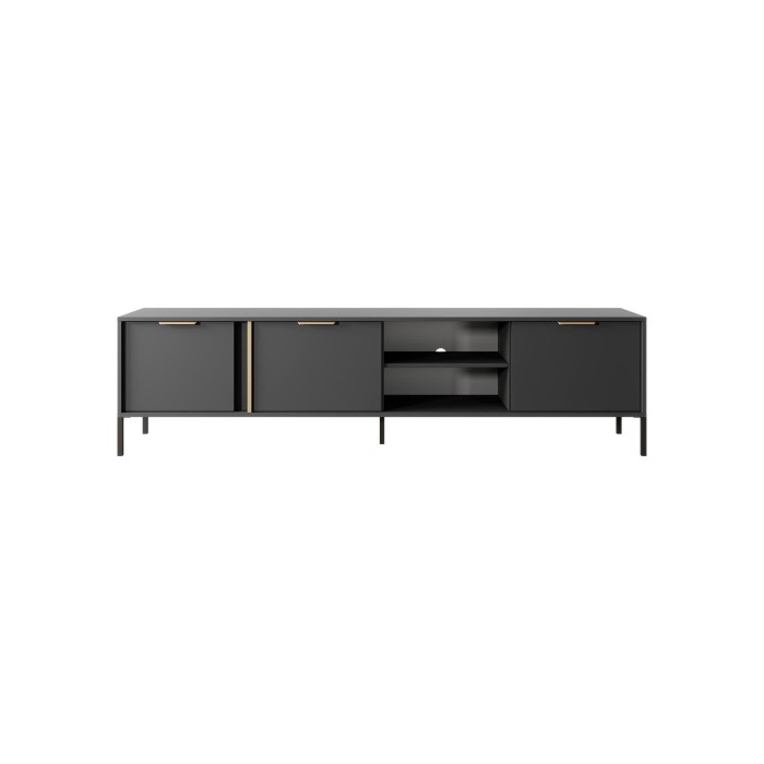 TV-Schrank Industrial Fernsehtisch TV Lowboard - LARS Schwarz Anthrazit
