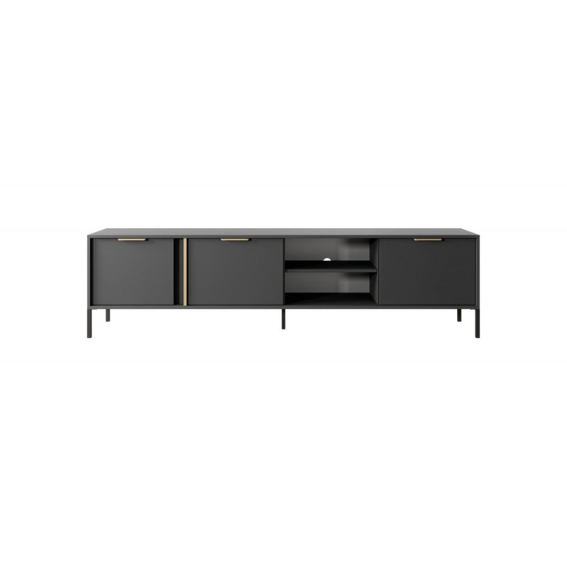 TV-Schrank Industrial Fernsehtisch TV Lowboard - LARS Schwarz Anthrazit 4/9