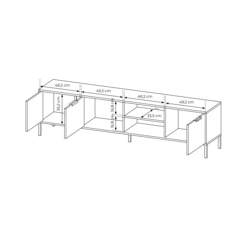 TV-Schrank Industrial Fernsehtisch TV Lowboard - LARS Schwarz Anthrazit 6/9