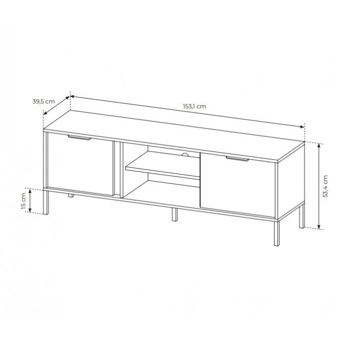 TV-Schrank Industrial Fernsehtisch Fernsehschrank TV Board LARS - Schwarz Anthrazit