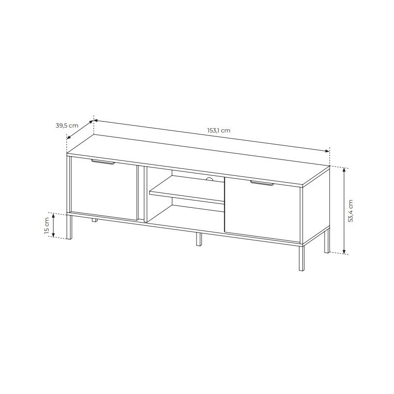 TV-Schrank Industrial Fernsehtisch Fernsehschrank TV Board LARS - Schwarz Anthrazit 6/9