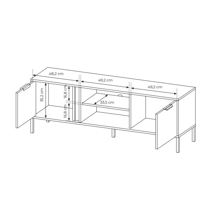 TV-Schrank Industrial Fernsehtisch Fernsehschrank TV Board LARS - Schwarz Anthrazit