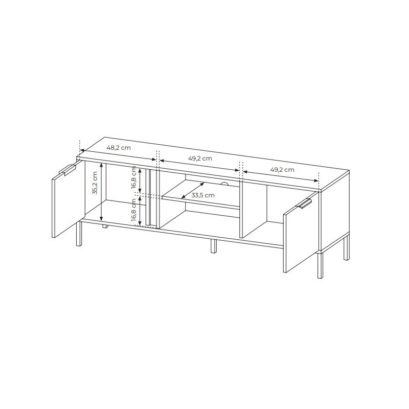 TV-Schrank Industrial Fernsehtisch Fernsehschrank TV Board LARS - Schwarz Anthrazit 7/9