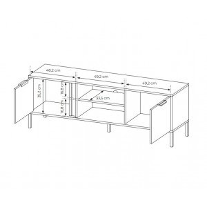 TV-Schrank Industrial Fernsehtisch Fernsehschrank TV Board LARS - Schwarz Anthrazit 7/9