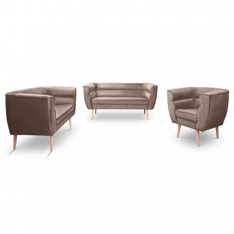 Doppelsofa im skandinavischen Stil MARO 2 Braun Schokolade 2/9