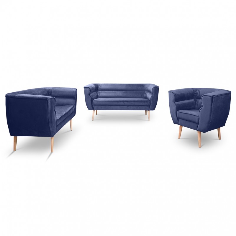 Zweisitzer-Sofa im skandinavischen Stil MARO 2 Blau Marineblau 2/9