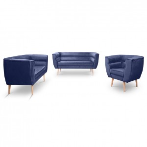 Zweisitzer-Sofa im skandinavischen Stil MARO 2 Blau Marineblau 2/9