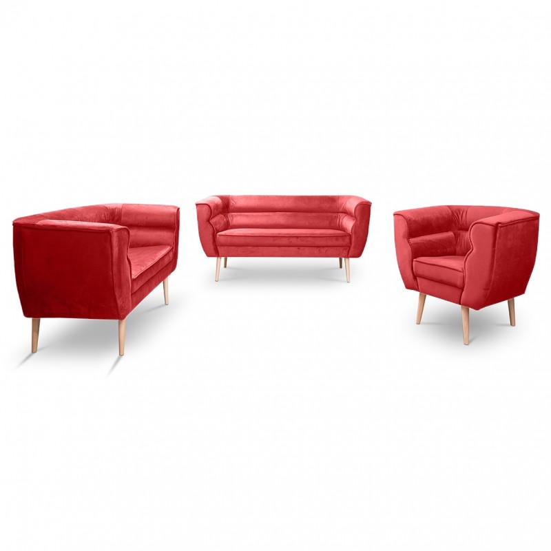 Doppelsofa im skandinavischen Stil MARO 2 Rot 2/9