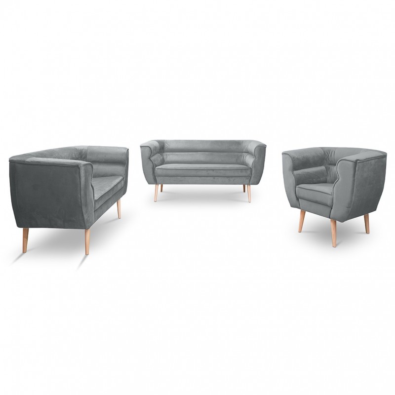 Doppelsofa im skandinavischen Stil MARO 2 Grau 2/9