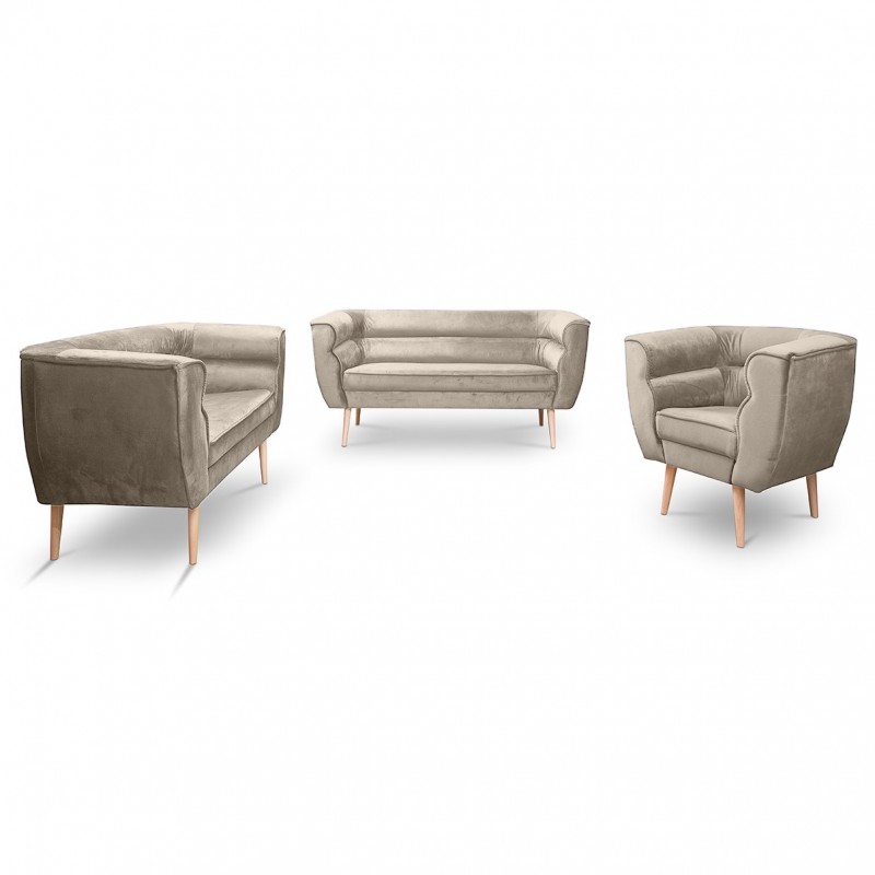 Dreisitzer-Sofa im skandinavischen Stil MARO 3 Nussbaum 2/9