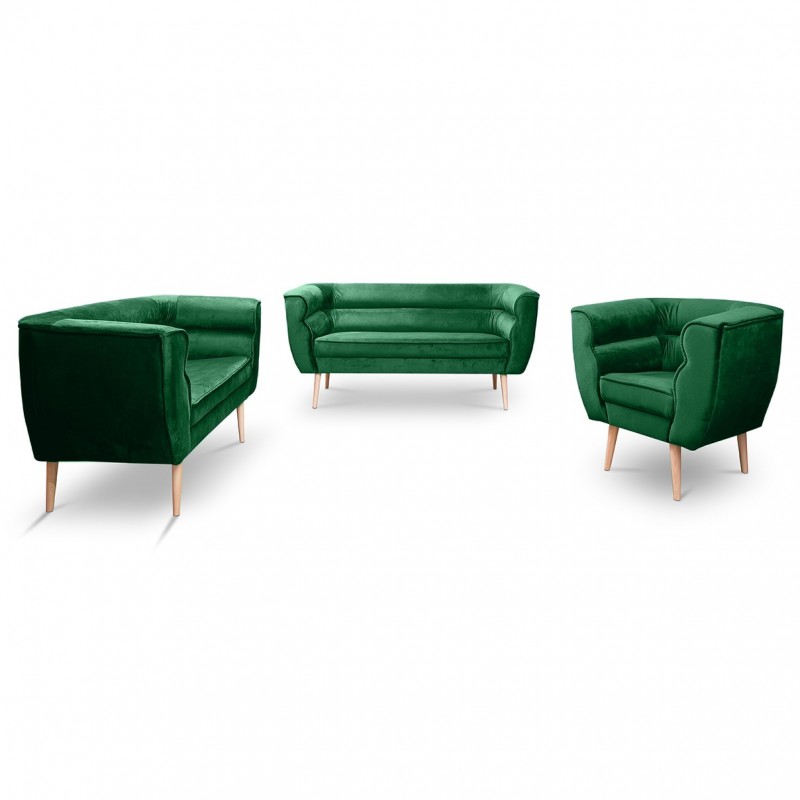 Dreisitziges Sofa im skandinavischen Stil MARO 3 Grün Flaschengrün 2/9