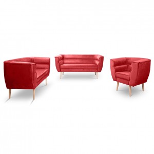 Dreisitziges Sofa im skandinavischen Stil MARO 3 Rot 2/9