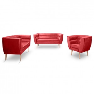 Lounge-Set im skandinavischen Stil MARO Rot 1/9