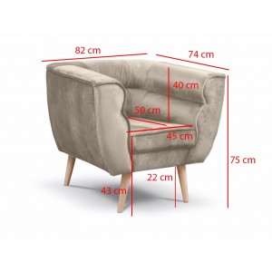 Sessel im skandinavischen Stil MARO 1 Rostfarbe 3/9