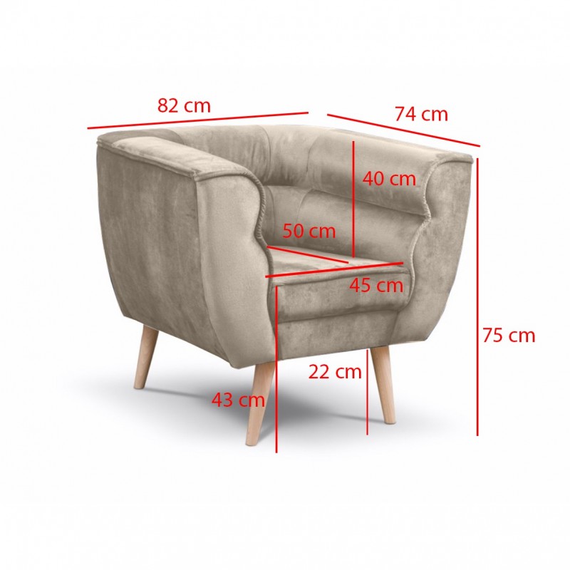 Sessel im skandinavischen Stil MARO 1 Rot 3/9