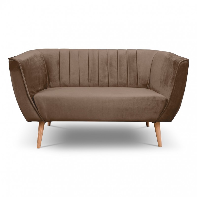 Zweisitzer-Sofa mit Steppung im skandinavischen Stil PIK 2 Braun Schokolade