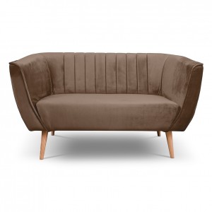 Zweisitzer-Sofa mit Steppung im skandinavischen Stil PIK 2 Braun Schokolade 1/9