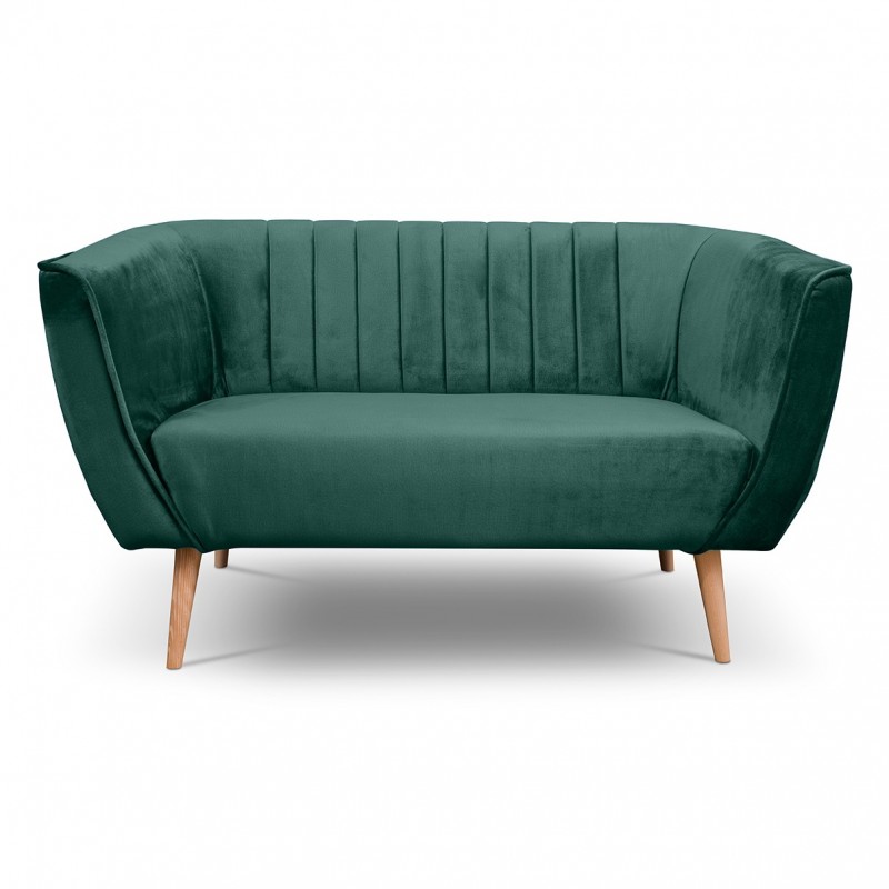 Zweisitzer-Sofa mit Nähten im skandinavischen Stil PIK 2 Grün Flaschengrün