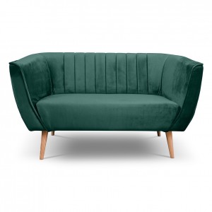 Zweisitzer-Sofa mit Nähten im skandinavischen Stil PIK 2 Grün Flaschengrün 1/9