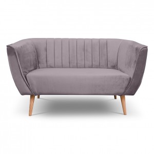 Zweisitziges Sofa mit Nähten im skandinavischen Stil PIK 2 Rosa Heather 1/9