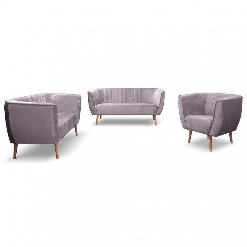 Zweisitziges Sofa mit Nähten im skandinavischen Stil PIK 2 Rosa Heather 3/9
