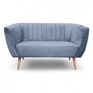 Zweisitziges Sofa mit Nähten im skandinavischen Stil PIK 2 Blau 1/9