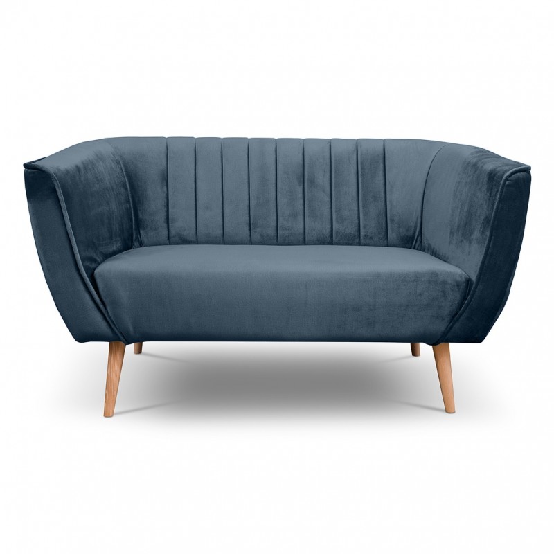 Zweisitzer-Sofa mit Nähten im skandinavischen Stil PIK 2 Blau Marineblau