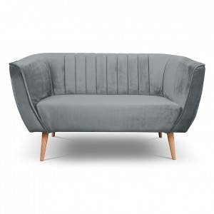 Doppelsofa im skandinavischen Stil mit Steppung PIK 2 Grau Hellgrau 1/9