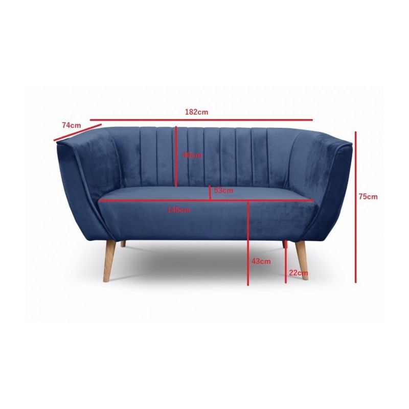 Dreisitzer-Sofa im skandinavischen Stil PIK 3 Braun Schokolade 4/9