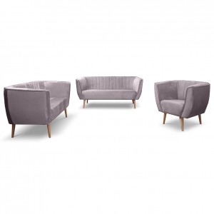 Dreisitziges Sofa im skandinavischen Stil PIK 3 Rosa Heather 3/9